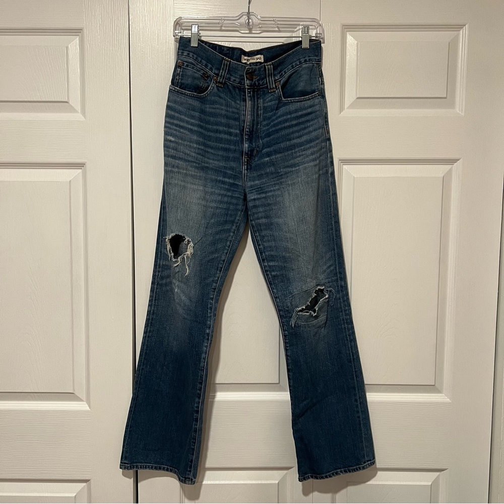 Distressed Rivet & Thread Madewell High Rise Wide Leg Jeans